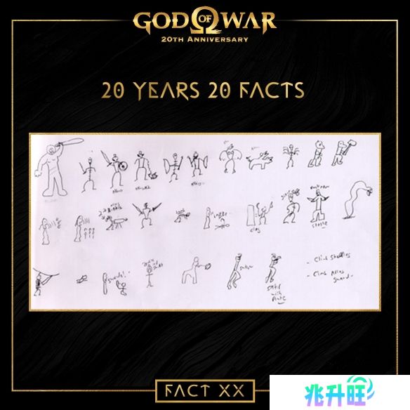 《战神》系列怪物设计草稿公布 满屏的“火柴人”！